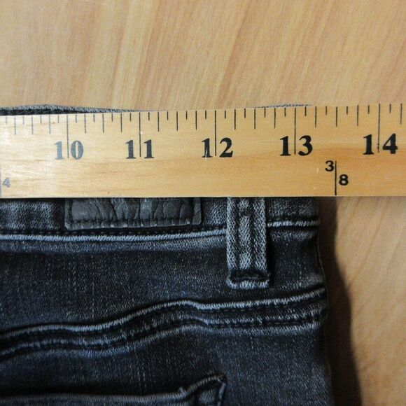 AMERICAN EAGLE Hi-Rise Shortie Womens Size 0 Black Lace Ripped Denim Jean Shorts - Picture 12 of 14